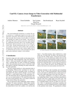 CamViG: Camera Aware Image-to-Video Generation with Multimodal
  Transformers