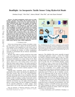 BeadSight: An Inexpensive Tactile Sensor Using Hydro-Gel Beads