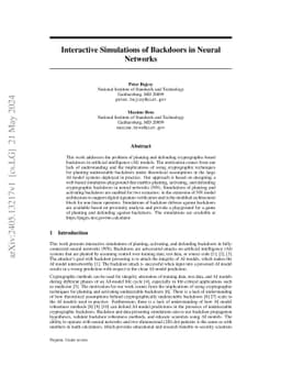 Interactive Simulations of Backdoors in Neural Networks