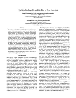 Multiple Realizability and the Rise of Deep Learning