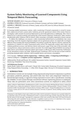 System Safety Monitoring of Learned Components Using Temporal Metric
  Forecasting
