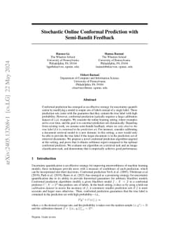 Stochastic Online Conformal Prediction with Semi-Bandit Feedback