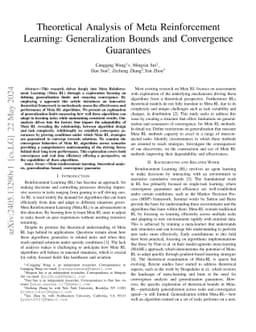Theoretical Analysis of Meta Reinforcement Learning: Generalization
  Bounds and Convergence Guarantees