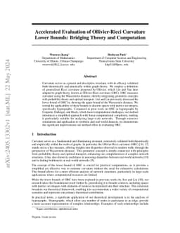 Accelerated Evaluation of Ollivier-Ricci Curvature Lower Bounds:
  Bridging Theory and Computation