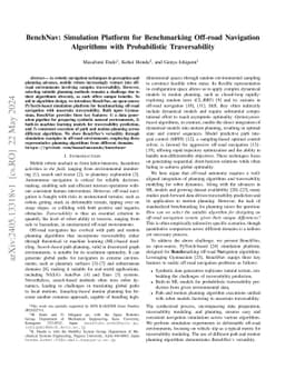 BenchNav: Simulation Platform for Benchmarking Off-road Navigation
  Algorithms with Probabilistic Traversability