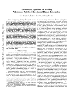 Autonomous Algorithm for Training Autonomous Vehicles with Minimal Human Intervention