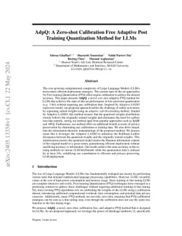 AdpQ: A Zero-shot Calibration Free Adaptive Post Training Quantization
  Method for LLMs