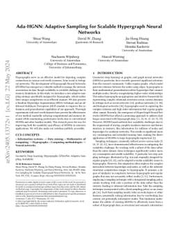 Ada-HGNN: Adaptive Sampling for Scalable Hypergraph Neural Networks