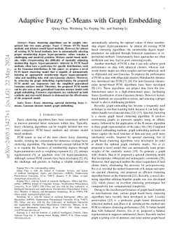 Adaptive Fuzzy C-Means with Graph Embedding