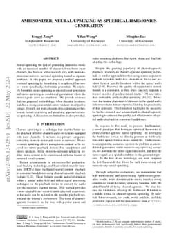 Ambisonizer: Neural Upmixing as Spherical Harmonics Generation
