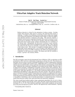 Ultra-Fast Adaptive Track Detection Network