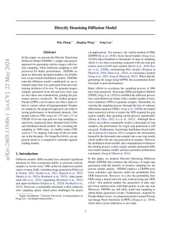 Directly Denoising Diffusion Models