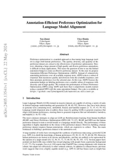 Annotation-Efficient Preference Optimization for Language Model
  Alignment