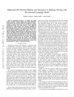 HighwayLLM: Decision-Making and Navigation in Highway Driving with
  RL-Informed Language Model
