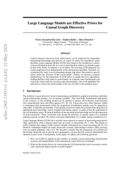 Large Language Models are Effective Priors for Causal Graph Discovery