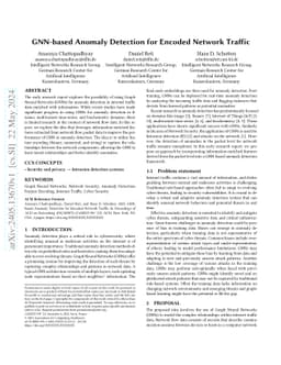 GNN-based Anomaly Detection for Encoded Network Traffic