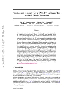 Context and Geometry Aware Voxel Transformer for Semantic Scene
  Completion