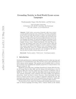 Grounding Toxicity in Real-World Events across Languages