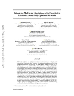 Enhancing Multiscale Simulations with Constitutive Relations-Aware Deep
  Operator Networks