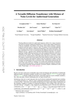 A Versatile Diffusion Transformer with Mixture of Noise Levels for
  Audiovisual Generation