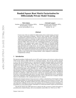 Banded Square Root Matrix Factorization for Differentially Private Model
  Training