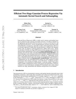 Efficient Two-Stage Gaussian Process Regression Via Automatic Kernel
  Search and Subsampling