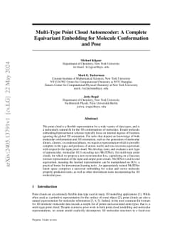 Multi-Type Point Cloud Autoencoder: A Complete Equivariant Embedding for
  Molecule Conformation and Pose