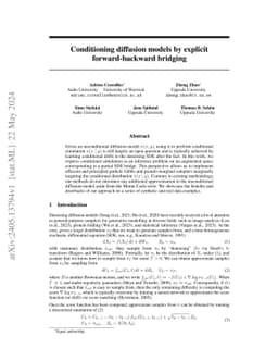 Conditioning diffusion models by explicit forward-backward bridging