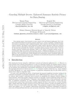 Guarding Multiple Secrets: Enhanced Summary Statistic Privacy for Data
  Sharing
