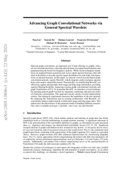 Advancing Graph Convolutional Networks via General Spectral Wavelets