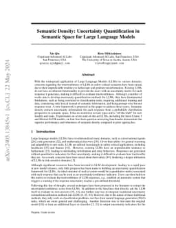 Semantic Density: Uncertainty Quantification in Semantic Space for Large
  Language Models
