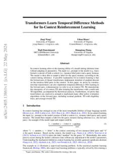 Transformers Can Learn Temporal Difference Methods for In-Context Reinforcement Learning