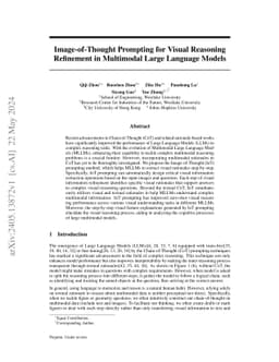 Image-of-Thought Prompting for Visual Reasoning Refinement in Multimodal
  Large Language Models
