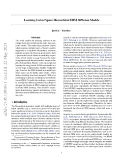 Learning Latent Space Hierarchical EBM Diffusion Models