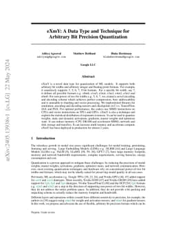 eXmY: A Data Type and Technique for Arbitrary Bit Precision Quantization