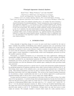 Principal eigenstate classical shadows