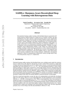 SADDLe: Sharpness-Aware Decentralized Deep Learning with Heterogeneous Data