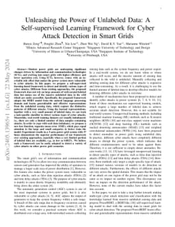 Unleashing the Power of Unlabeled Data: A Self-supervised Learning
  Framework for Cyber Attack Detection in Smart Grids