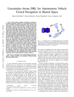 Uncertainty-Aware DRL for Autonomous Vehicle Crowd Navigation in Shared
  Space