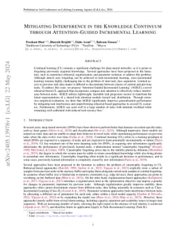 Mitigating Interference in the Knowledge Continuum through
  Attention-Guided Incremental Learning