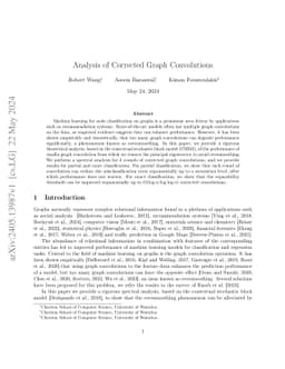 Analysis of Corrected Graph Convolutions
