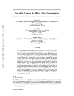 One-shot Training for Video Object Segmentation