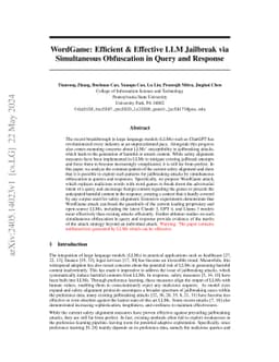 WordGame: Efficient & Effective LLM Jailbreak via Simultaneous
  Obfuscation in Query and Response
