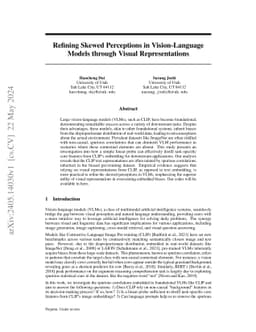 Refining Skewed Perceptions in Vision-Language Models through Visual Representations