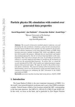Particle physics DL-simulation with control over generated data
  properties