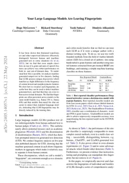 Your Large Language Models Are Leaving Fingerprints
