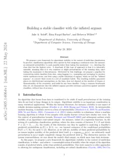 Building a stable classifier with the inflated argmax