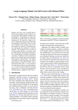 Large Language Models Can Self-Correct with Minimal Effort