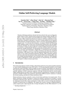 Online Self-Preferring Language Models