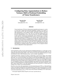 Configuring Data Augmentations to Reduce Variance Shift in Positional
  Embedding of Vision Transformers